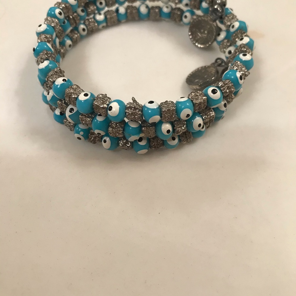 Silver evil eye bracelet / anklet